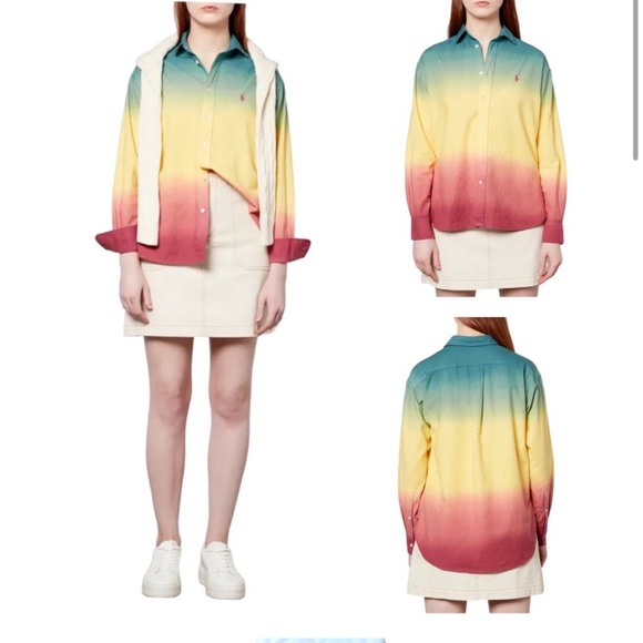 POLO Ralph Lauren Ombré Relaxed Fit Cotton Shirt - Picture 1 of 7